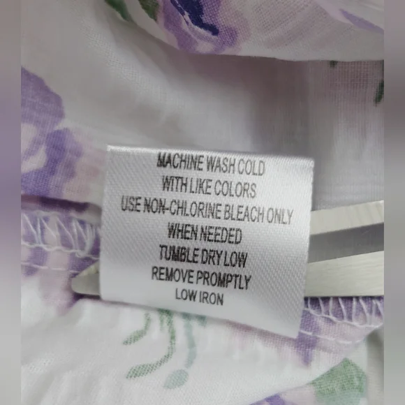 National Women's Lightweight Housecoat Mumu Pockets White Purple Floral Size 3X - Picture 9 of 11